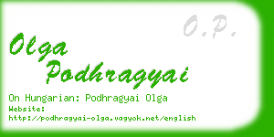 olga podhragyai business card